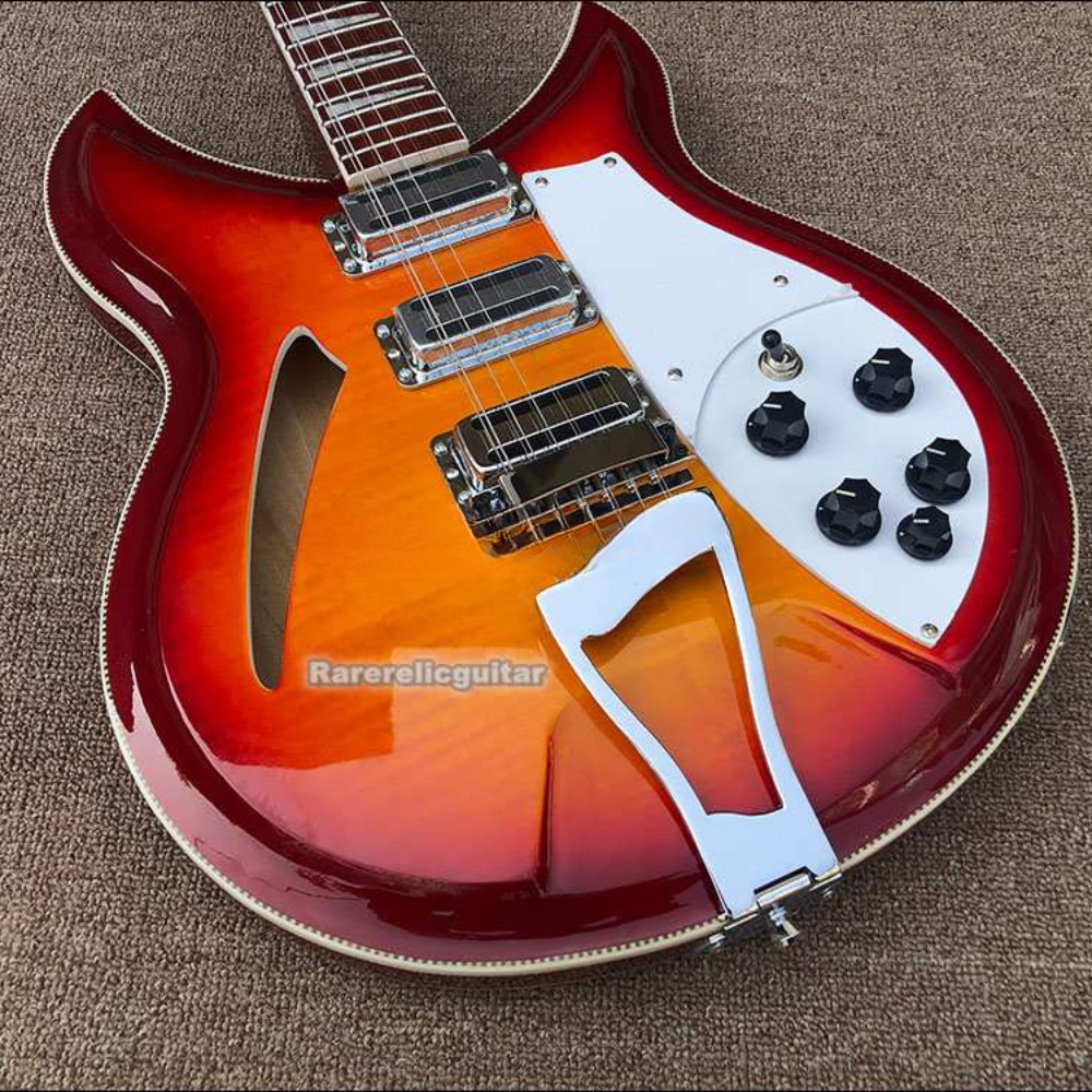 381 Stylish Cherry Red 12-String Electric Guitar with Mahogany Body and Rosewood Fretboard