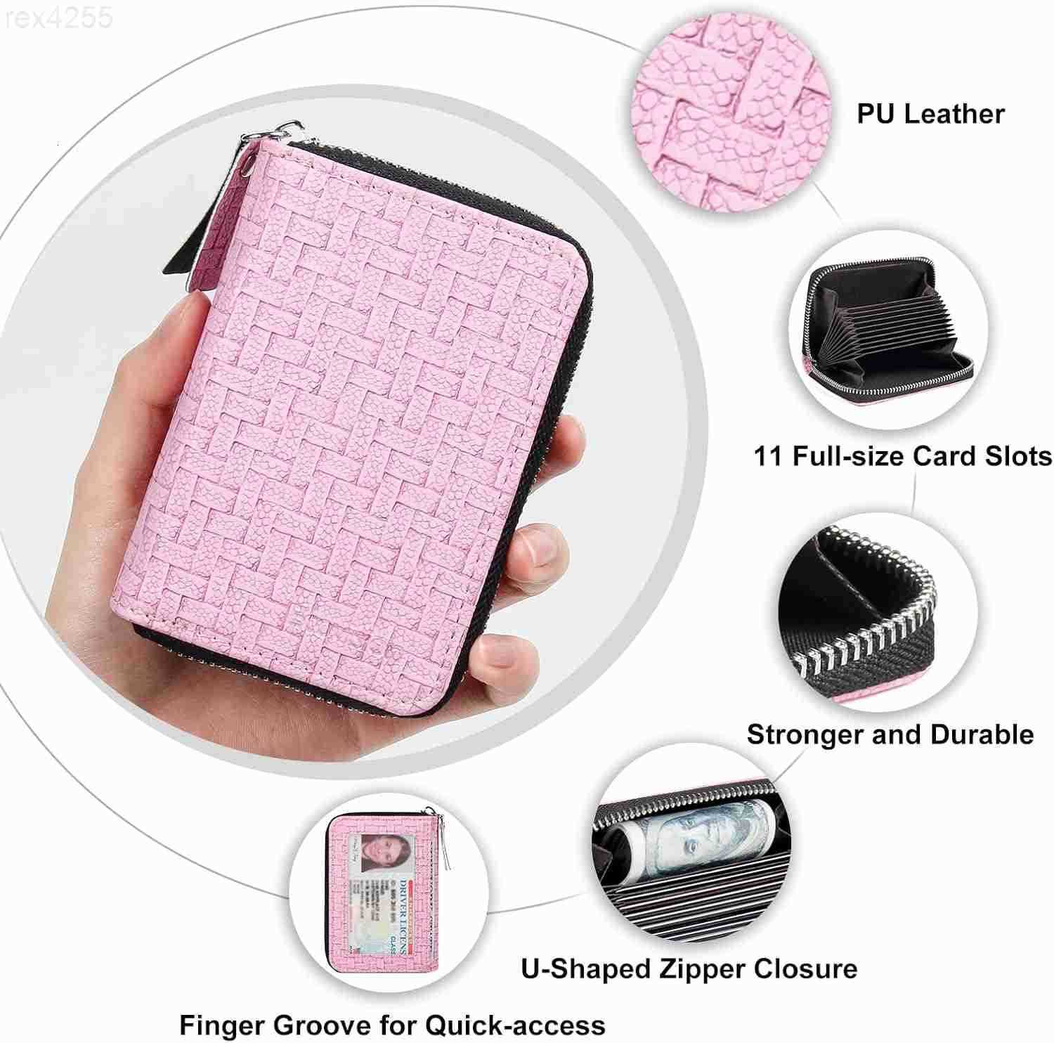 Credit Card Holder RFID Card Case Wallet Small Accordion Zipper Card Case Holder Card Organizer Case for Women MenW250911