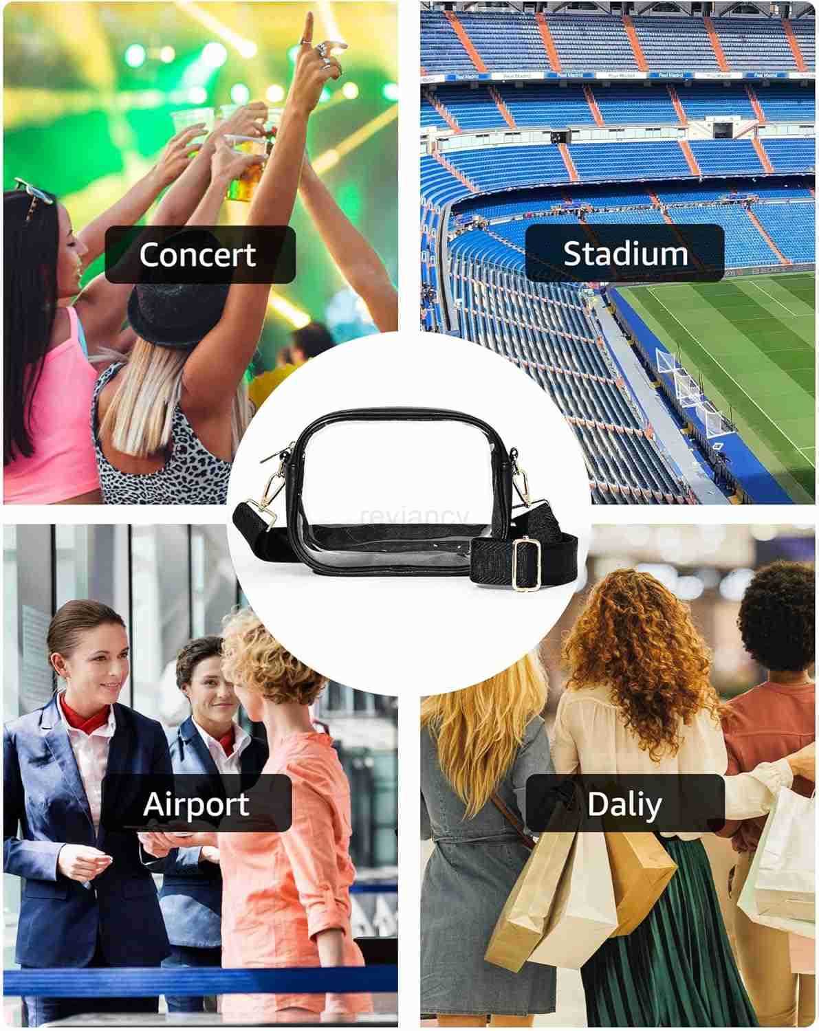 Clear Bag for Stadium Events Clear Purses for Women Stadium Crossbody Transparent Concert Bag for Sports FansW250911