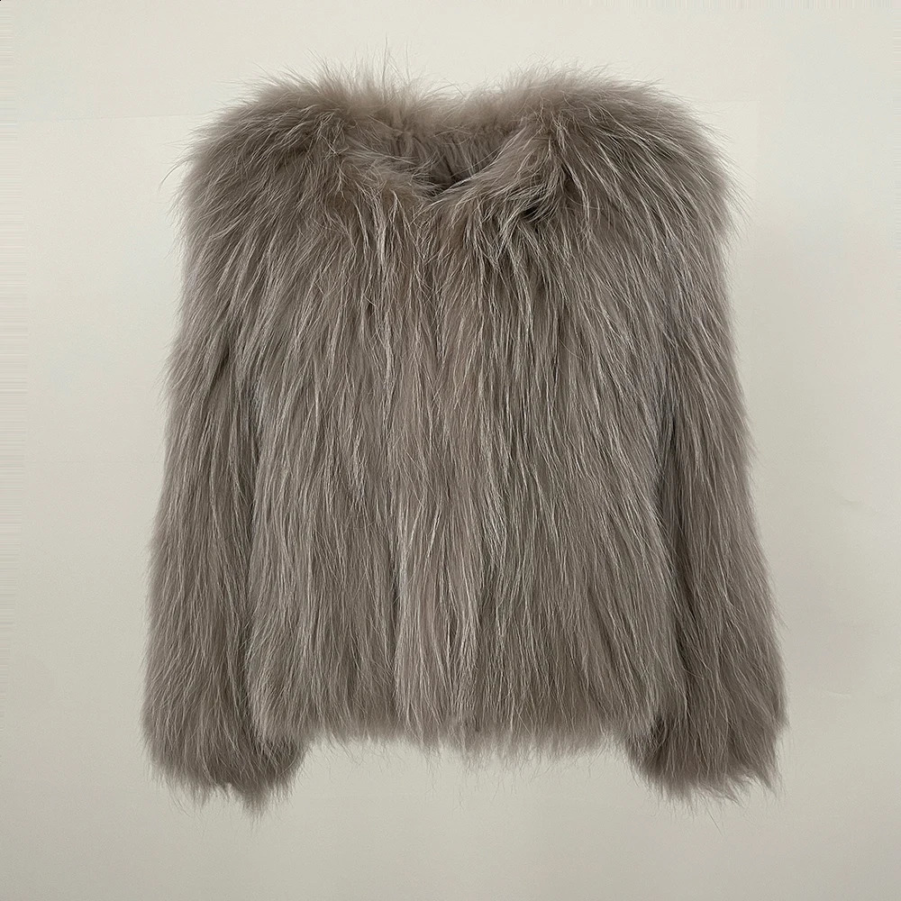 Warm Fur Jacket Daily Commuting Doublesided Fashion Thickened Woven Women Autumn Winter Natural Raccoon 250911