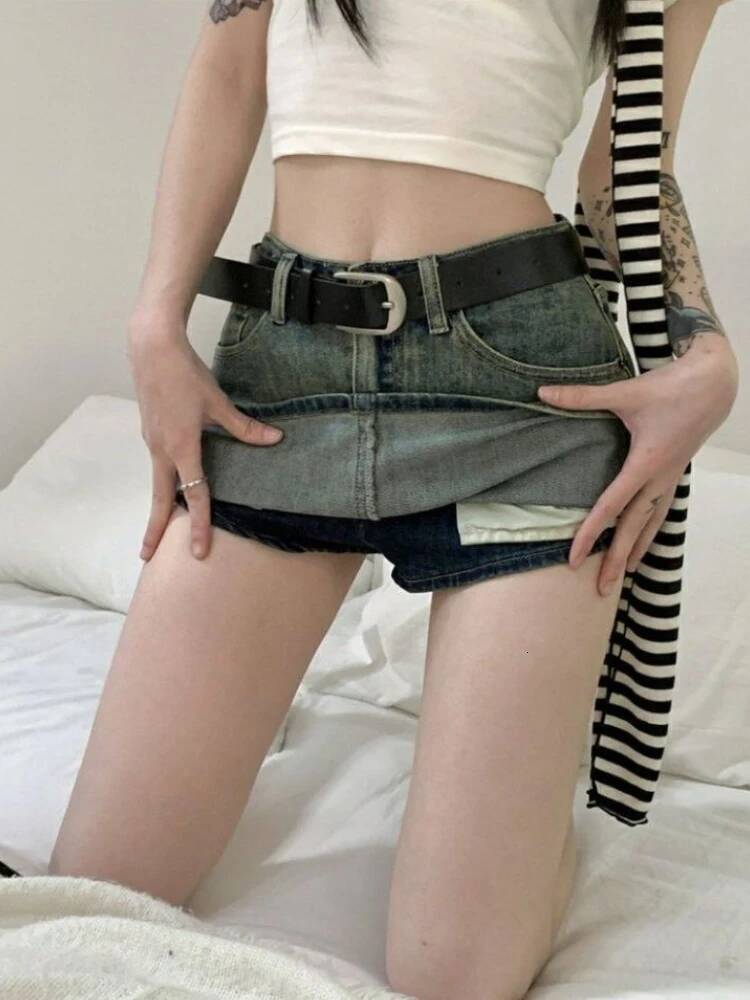 Mini Skirts Women Denim Hotsweet Summer Korean Style Retro Female Simple High Waist Design Fashion Streetwear All-match Elegant dongdumaoyi