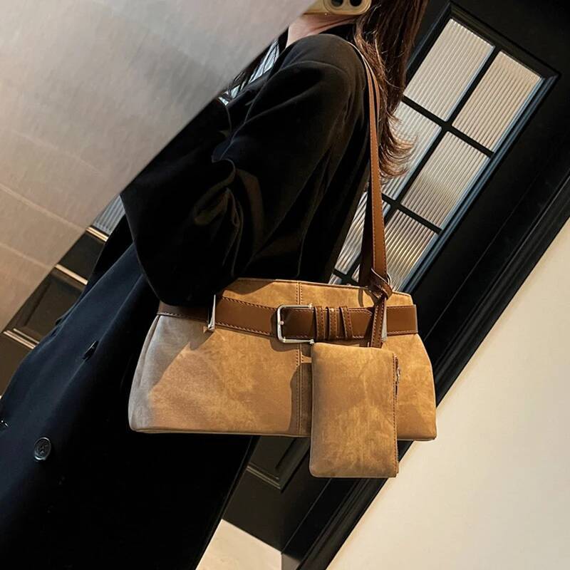 Women s Shoulder Bag Y K Fashion Spicy Girl Women s Underarm Bag PU Leather Fashion Handbag Versatile Commuter Bag Casual Retro Style Designer Bag