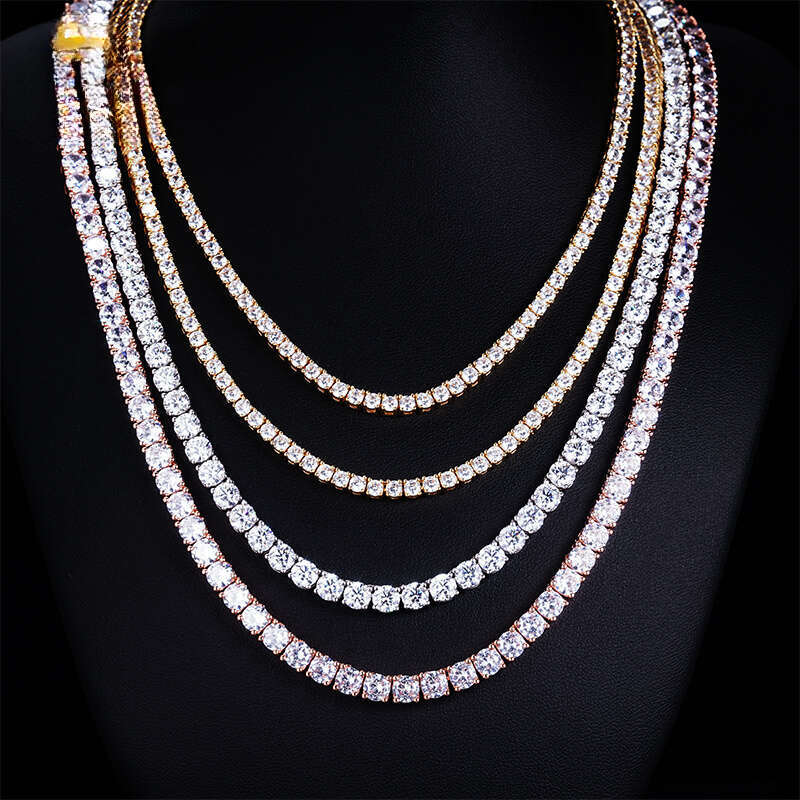 Goldleaf Jewelry Hot Sell 3mm-5mm D Color VVS Tennis Necklace Bracelet Sterling Sier Moissanite Chain
