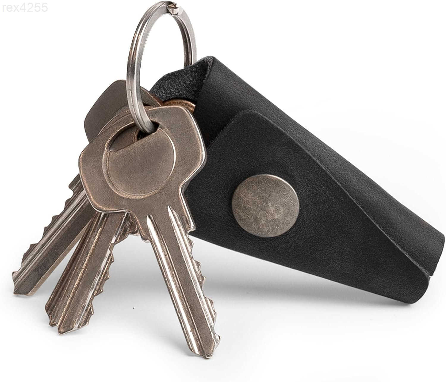 Hide Drink Full Grain Leather Wrap Keychain Organizer Snap Closure Key Ring Cover Silencer Sleeve Key Holder for MenW250911