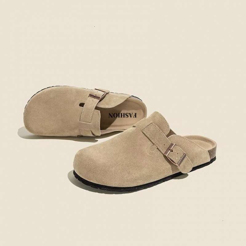 Soft soled comfortable women's shoes flat bottom autumn and winter new designer shoes outdoor fashion home closed toe half slippers