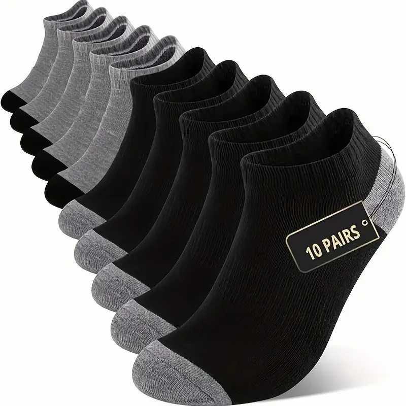 10 Pairs Neutral Solid Color Breathable Short Socks Summer Lightweight Odor Proof Sweat Absorbing Couple Sports Leisure Socks D250911