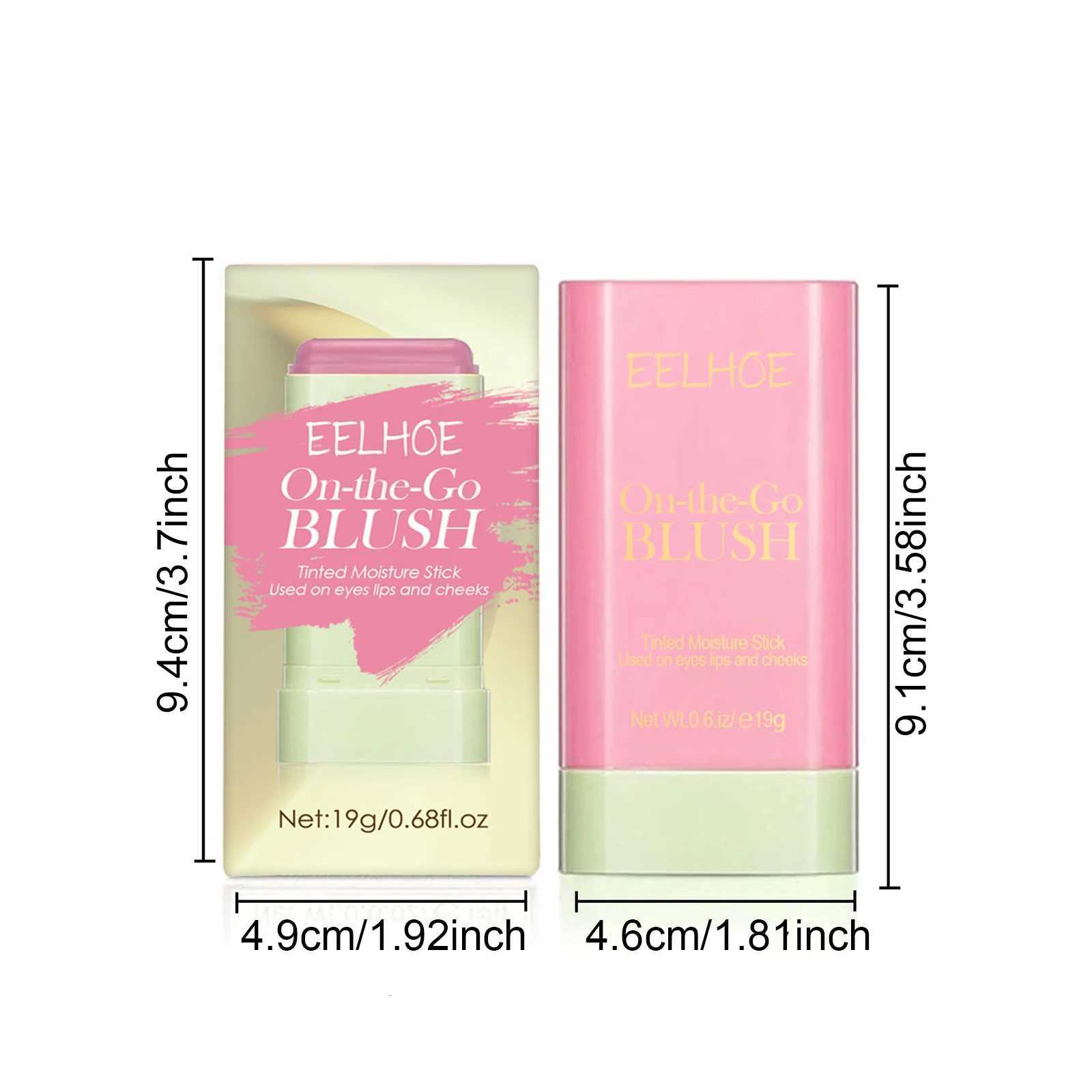EELHOE Blush Stick Tinted Moisturize Waterproof Makeup Rouge Cream Tube Brightening Tone Easy Color Eye Cheek Lips Blusher Stick W250911