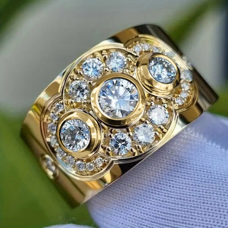 2025 Choucong Handmade Wedding Rings Vintage Jewelry 18k Gold Fill Round Cut 5A Cubic Zircon CZ Diamond Gemstones Party Women Court Women Engagement B