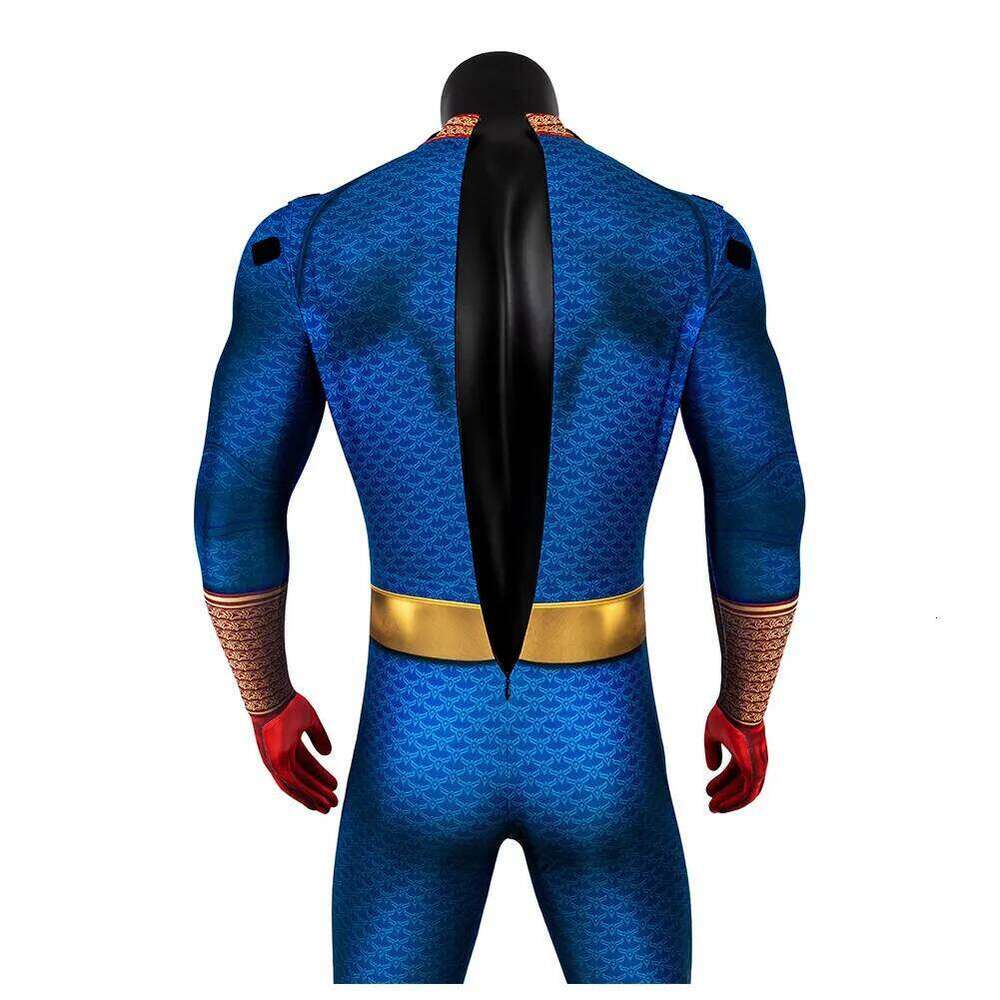 Fantasy Male Men Homelander Cosplay Jump suit Cloak Movie The Boys Roleplay Costu me Outfits Halloween Carnival Party Fancy Suit