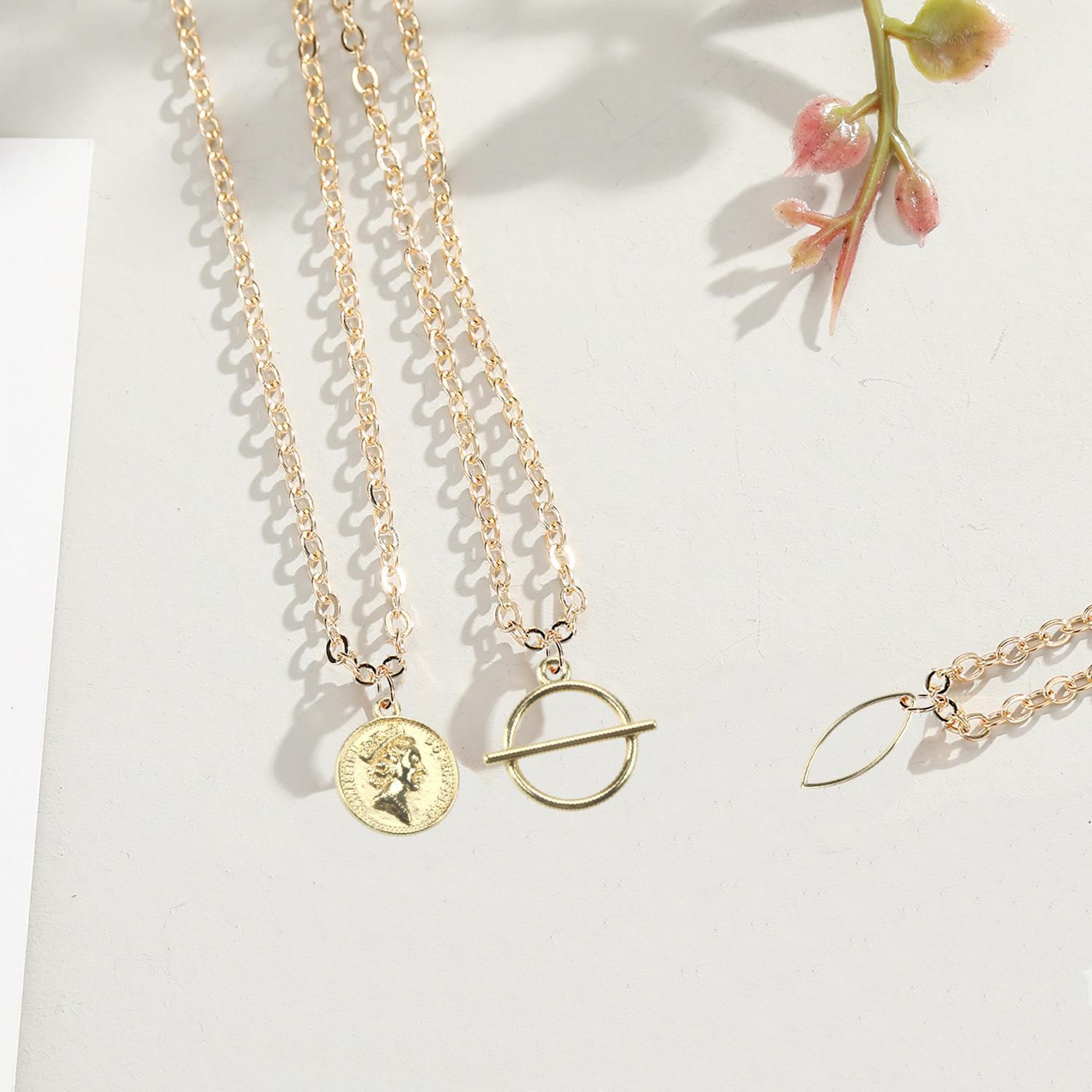 Minimalist Style gold Geometric Alloy Elegant Necklace Jewelry Accessories