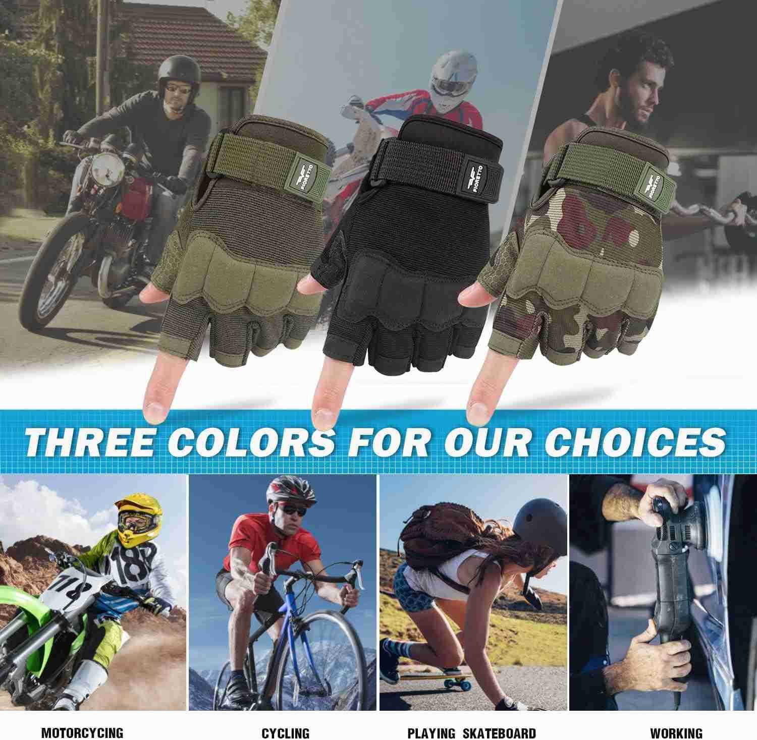 Fingerless Gloves Half Finger Gloves for Driving Cycling Shooting Hunting Motorcycle Climbing Outdoor Work 215801W250911