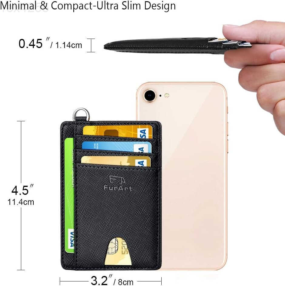FurArt Slim Wallet Men Minimalist Wallets RFID Blocking Business Card HolderW250911