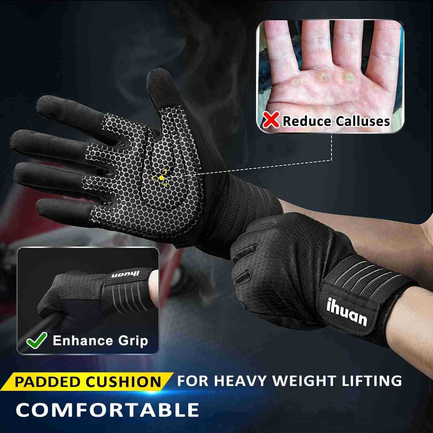 Workout Gloves for Men FullFinger Weight Lifting for Men Gym Full Hand Gloves for Weightlifting DeadliftW250911