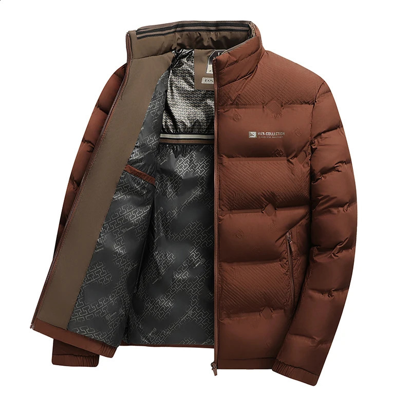 2026 Winter Selling Parka Men Windproof Cottonpadded Casual Thickened Solid Color Jacket Stand Collar Coat 250911