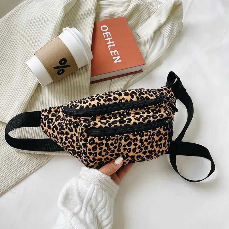 Fashion Women Flannel Fanny Pack Waist Bag Wild Leopard Pattern Bum Bag Ladies Bum Hip Bag Money Phone Pouch Casual Chest Bags Z250911