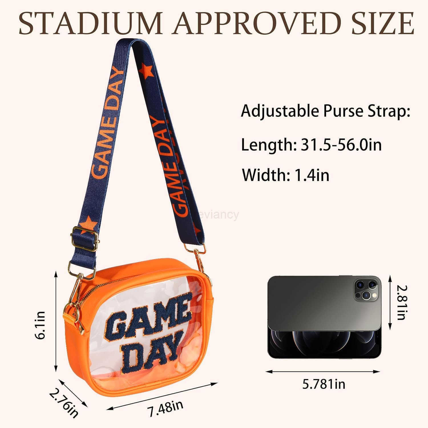 Clear Bag for Stadium Events with Letter Patches Stadium Approved Clear Crossbody Purse for Concerts Sports EventsW250911