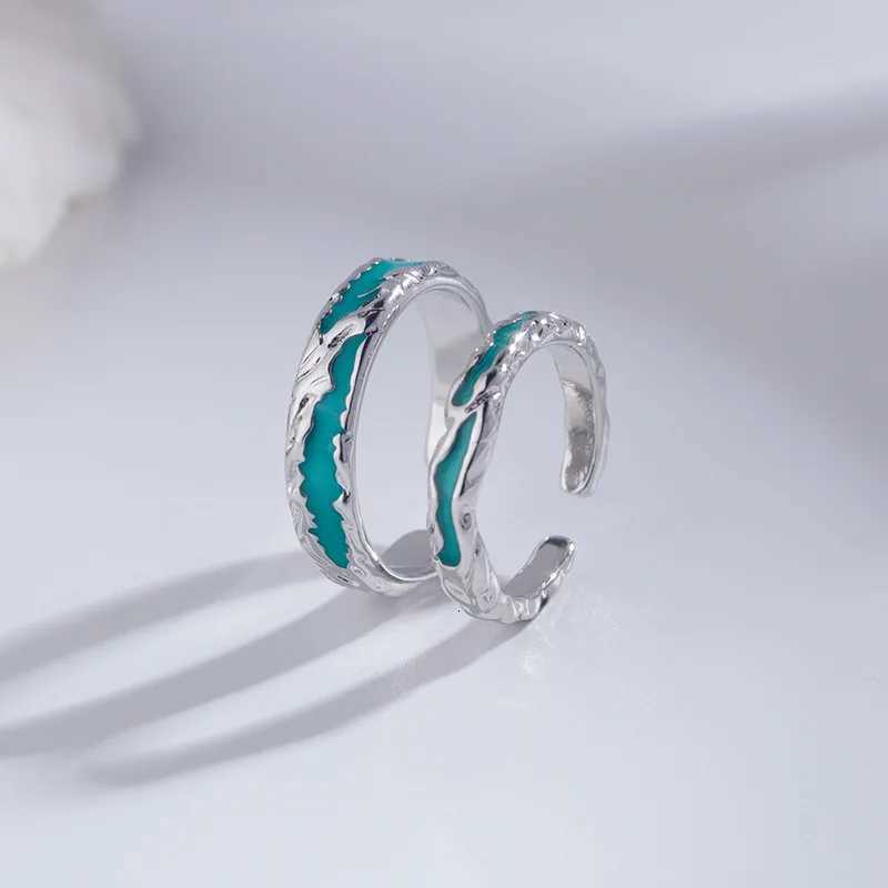 French Chic Drip Glaze Couple Rings for Men Women Irregular Texture Simple Rings Wedding Engagement Valentine Day Jewelry Gift W250911