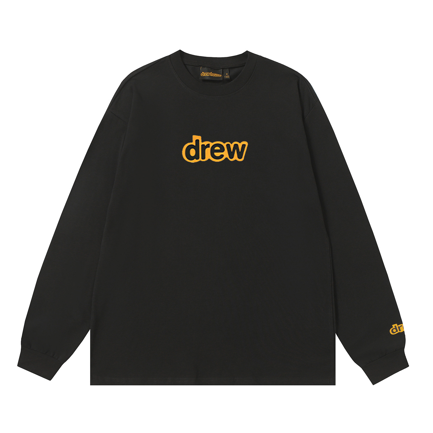 Drew House New drew Classic tape letters T Shirt Men's and Women's Long Sleeve Tshirt Designer Luxury