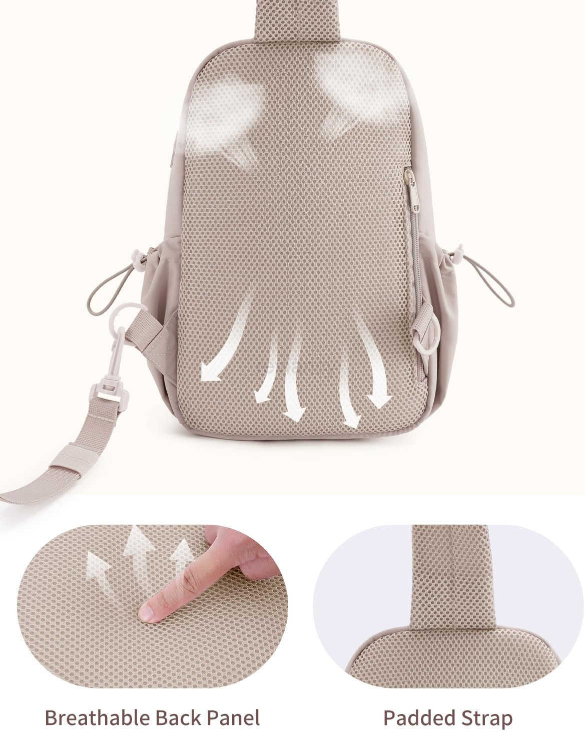 Nature Sling Bag for Women Lightweight Quilted Crossbody Bag Fits for 11 Tablet with Breathable Back Panel Anti Theft Pocket Padded Strap USB Charge P