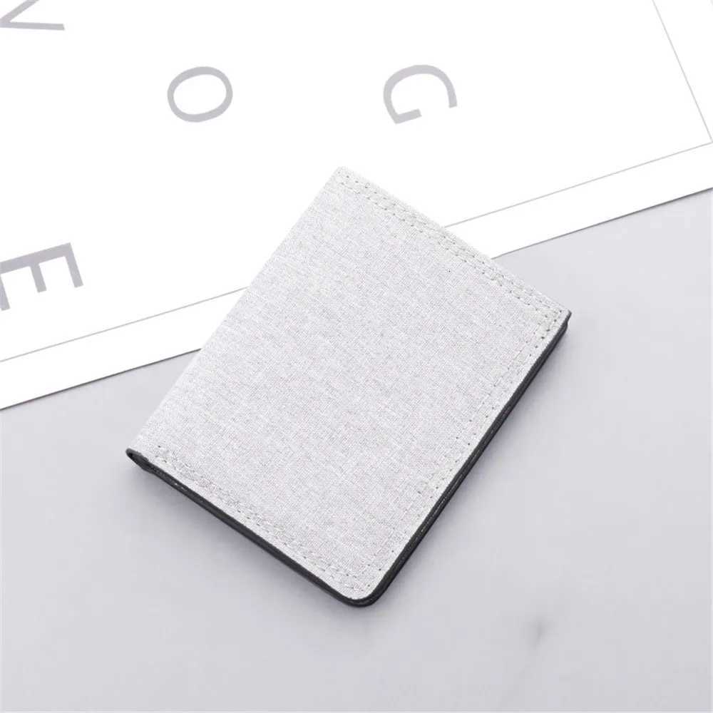 Mens Slim Short Canvas Wallet Luxury Brand Designer Male Small Minimalist Purse Coin Pouch Card Holder Mini Vertical Wallet W250911