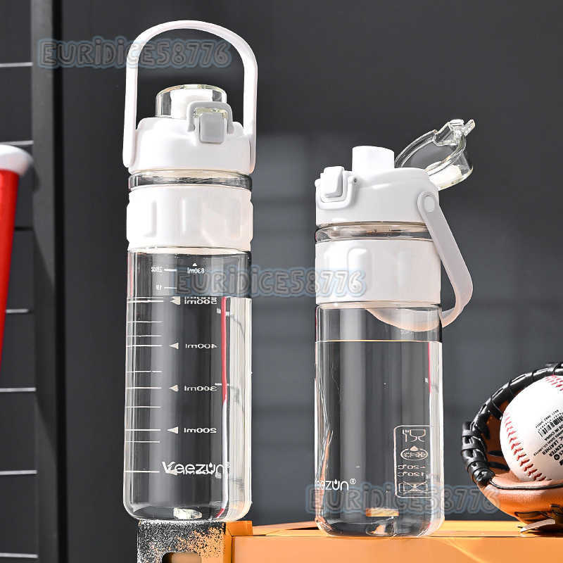 Sports Water Bottle for Adults Men and Women with Portable Handle Summer Outdoor Student Plastic Cup H250911