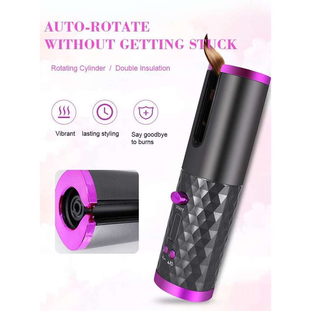 Mini Usb Rechargeable Curling Iron Wireless Electric Automatic Hair Curler