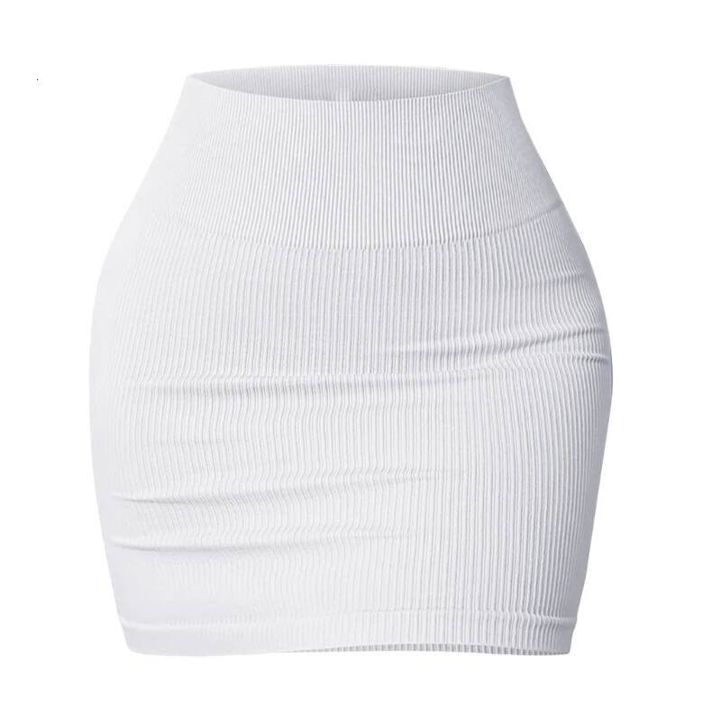 Women's Basic Elastic High Waist Bodycon Pencil Mini Casual Summer Ribbed Knit Short Skirt Fashion Streetwear dongdumaoyi