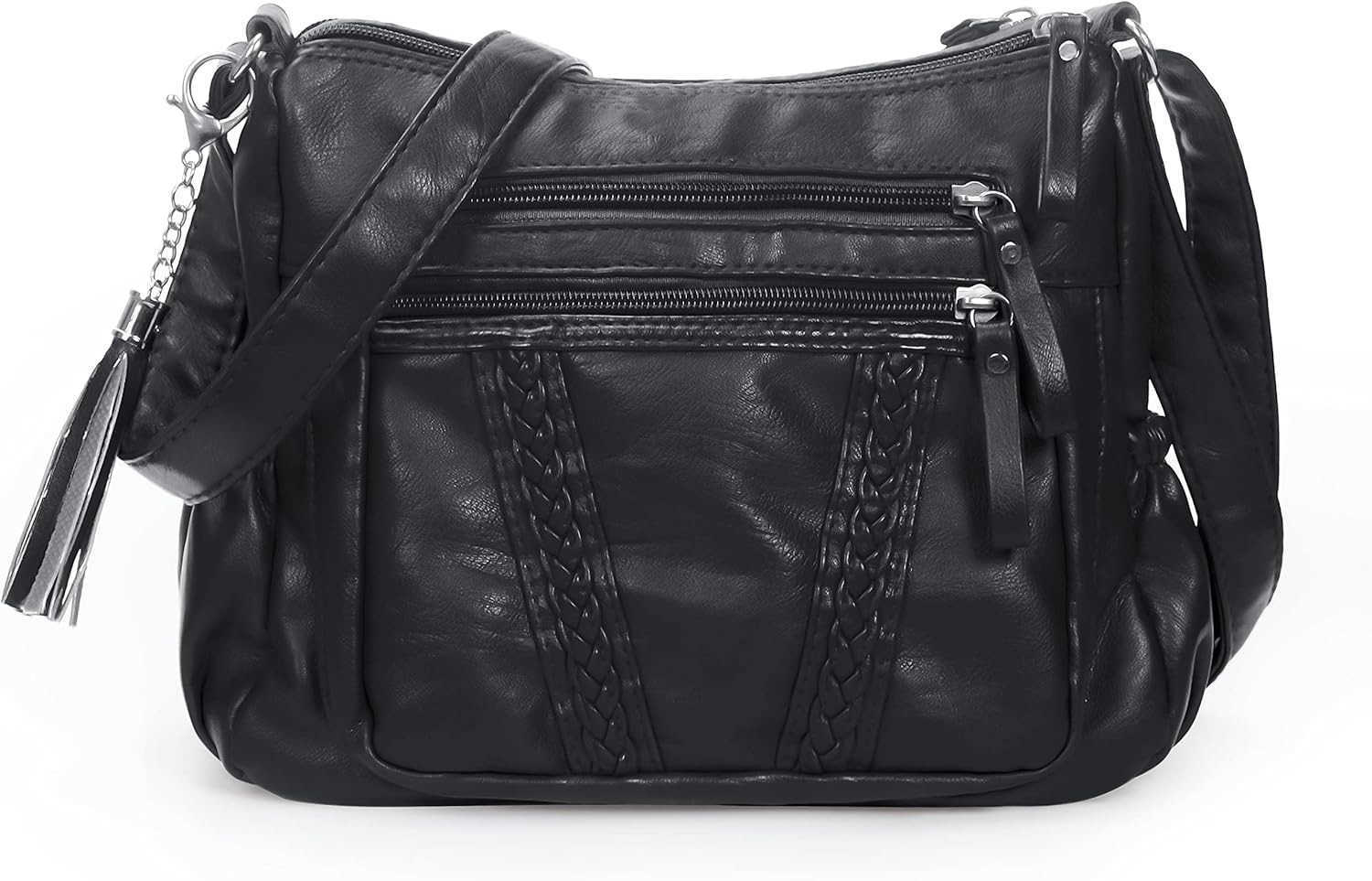 Crossbody Bag for Women with Tassel Ladies Soft PU leather Purses and Handbag PocketbooksW250911