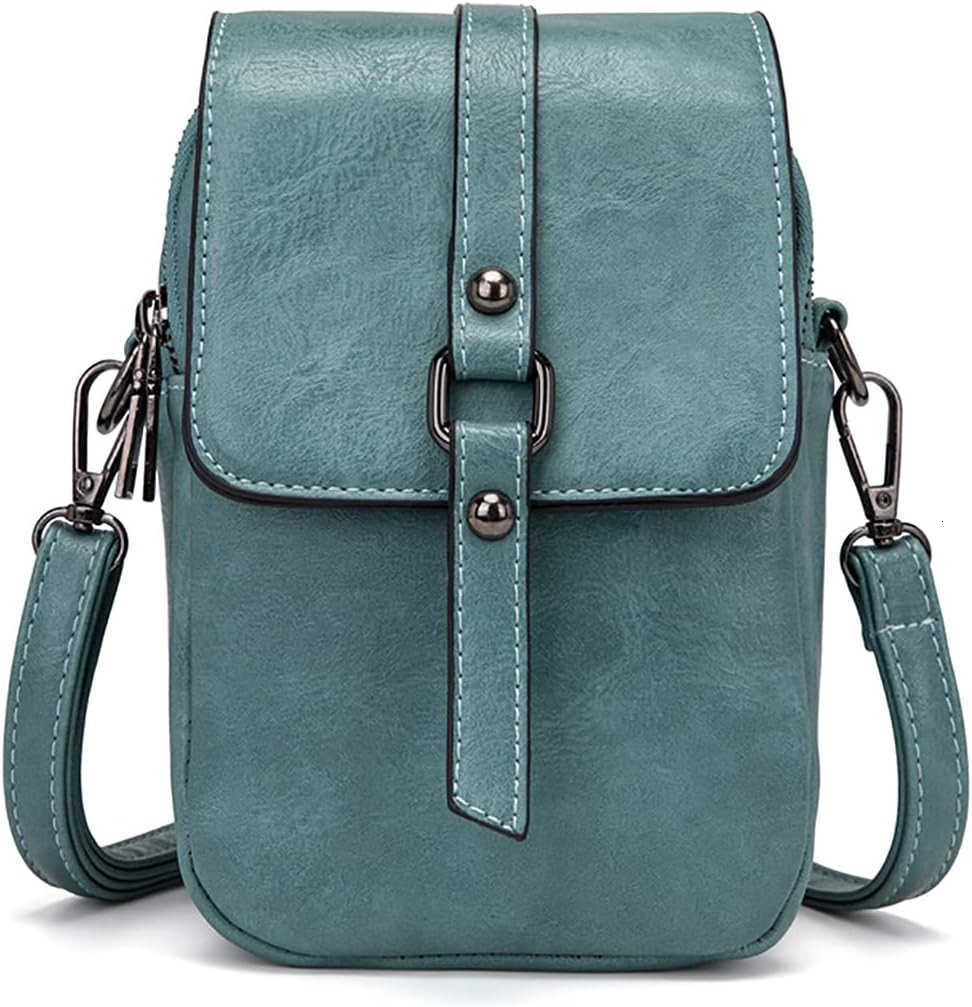 Vintage Crossbody Phone Bag for Women Small PU Leather Shoulder Purse and Handbag with TasselRivet DecorationW250911