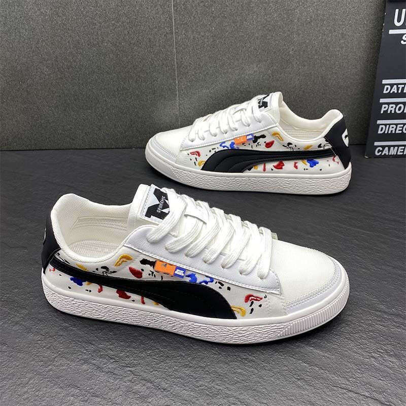 2025 Spring New Canvas Korean Style Casual Sports Versatile Single Mesh Breathable Comfortable Trendy Men's Shoes Odor-resistant
