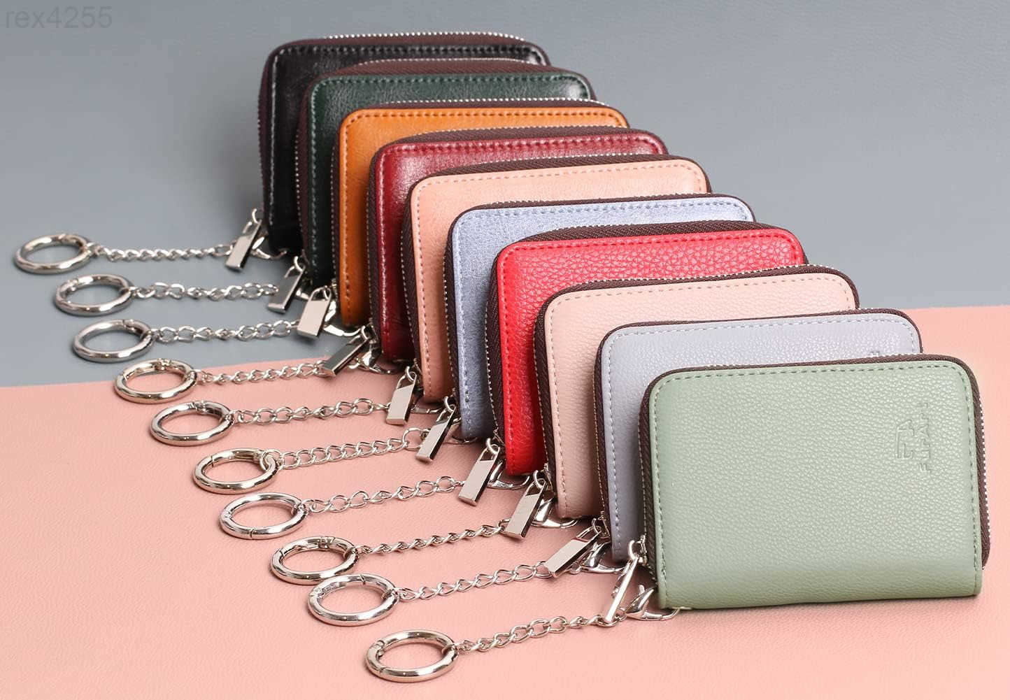 Zipper Wallet Women RFID Blocking Credit Card Wallet Business Card Holder Compact Size KeyChain WalletW250910
