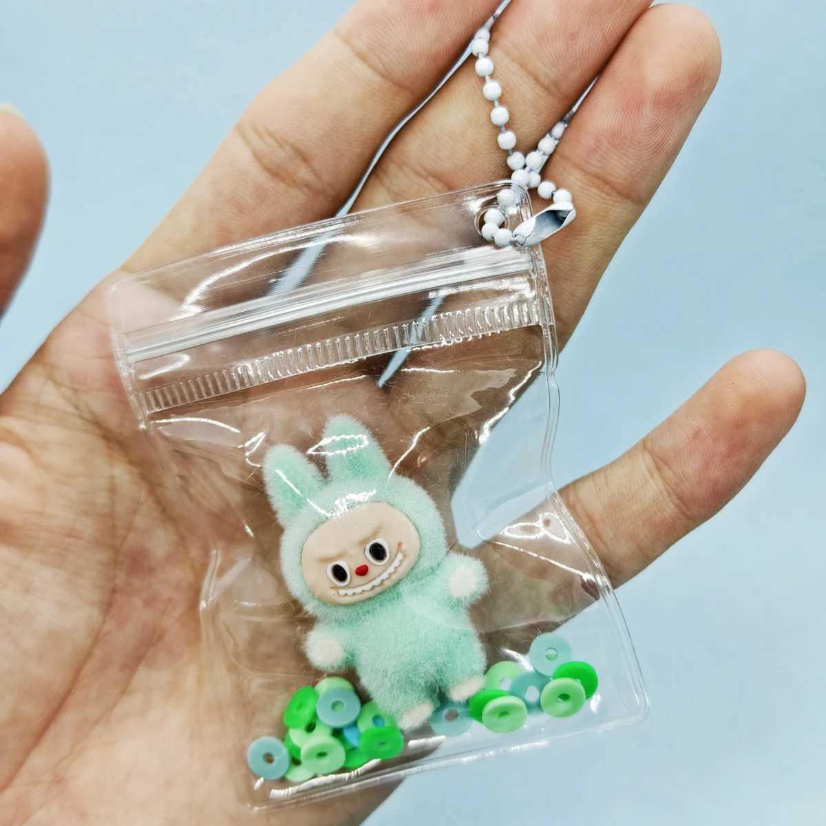 Transparent Bag Pendant Creative Design Cool Plush Cartoon Rabbit Lucky Keychain S250911hhgr