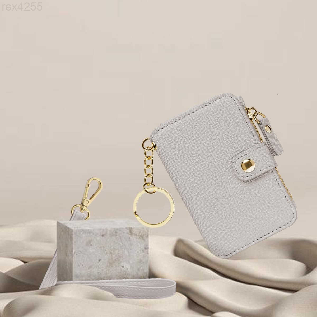 Wristlet Keychain Wallet Key ring Bracelet with Wrist Wallet for Women with Key Holder Gift BoxBeigeW250910