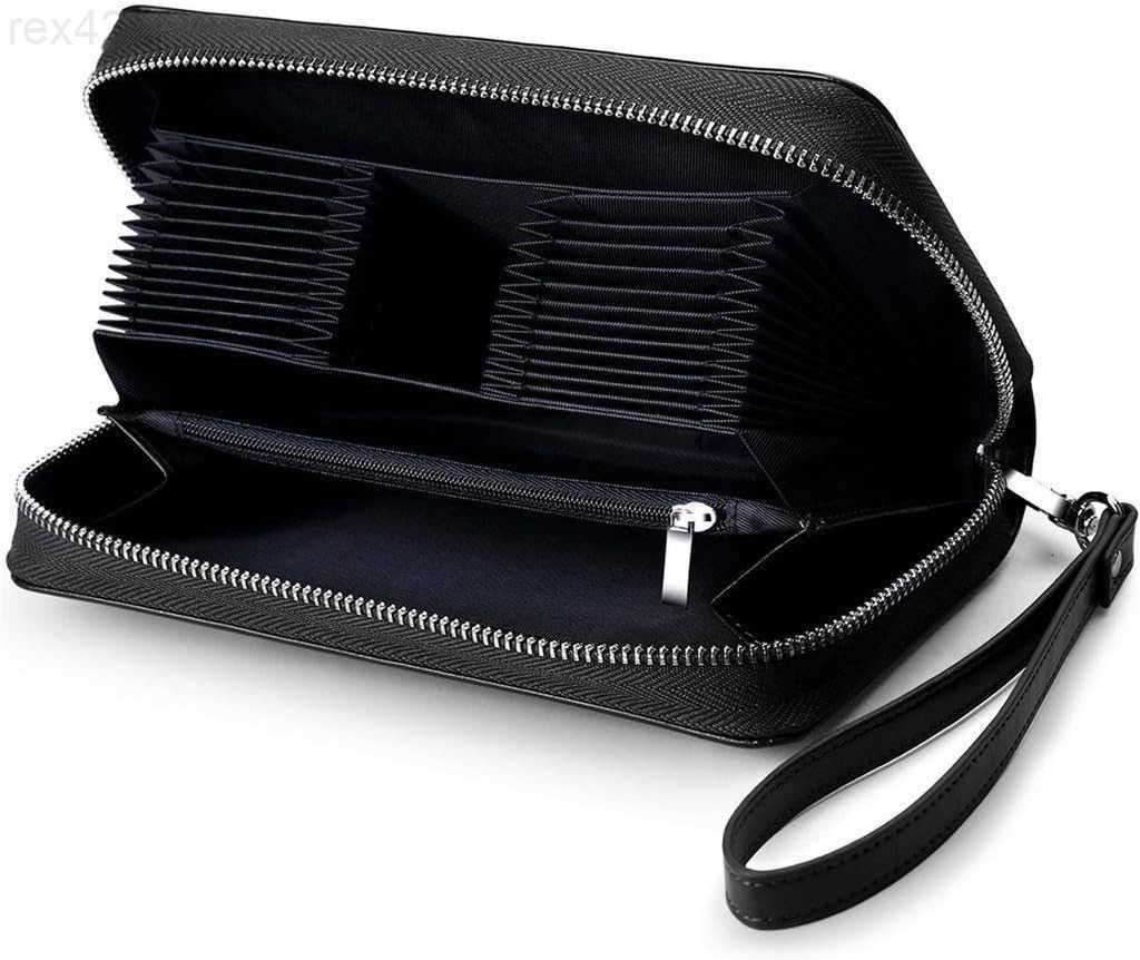 Womens RFID Blocking Leather Wallet Credit Card Holder Zipper Clutch PurseW250911