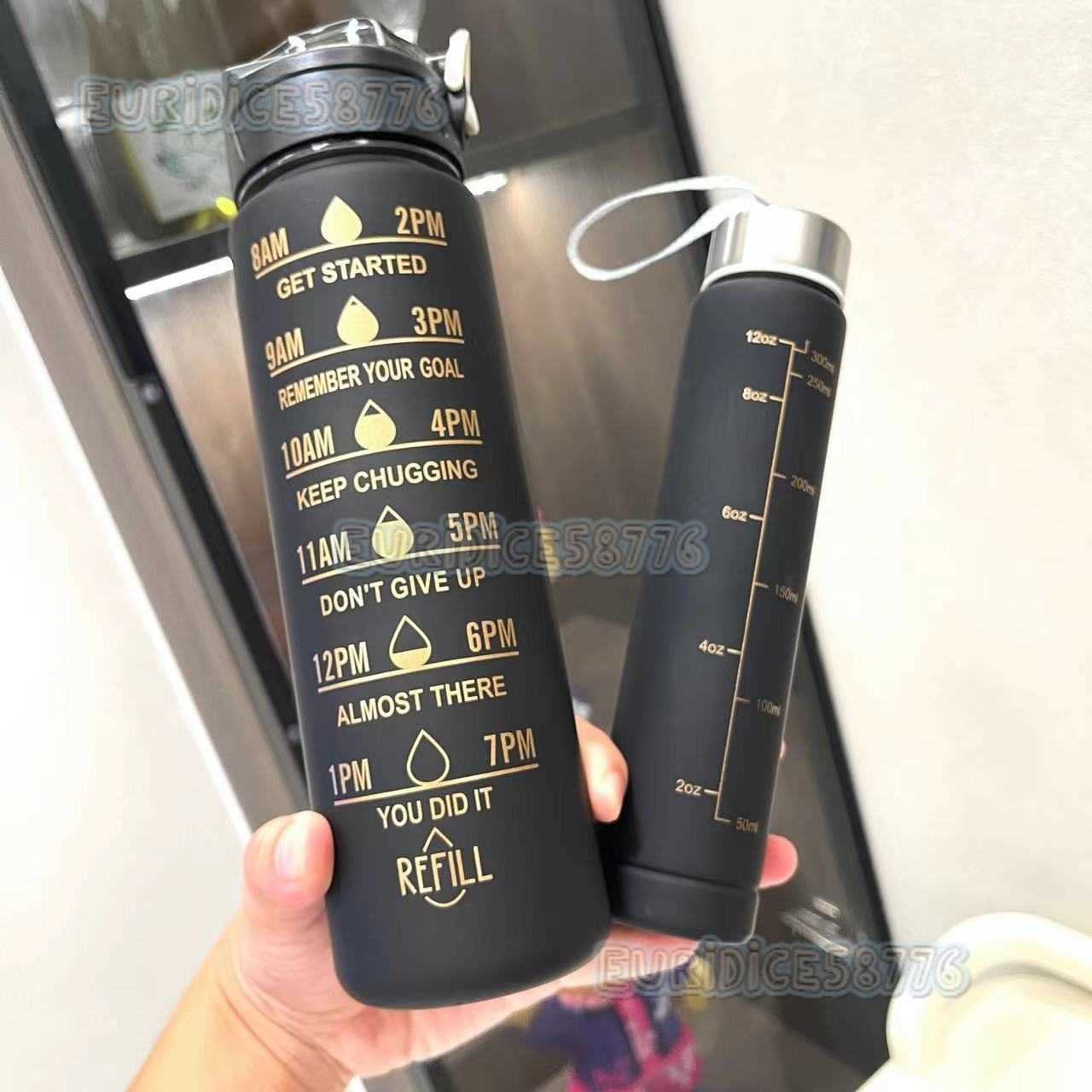 Fashion Matte Gradient Large Capacity Plastic Cup Threepiece Set Portable Sports Water Bottle Outdoor Cup H250911