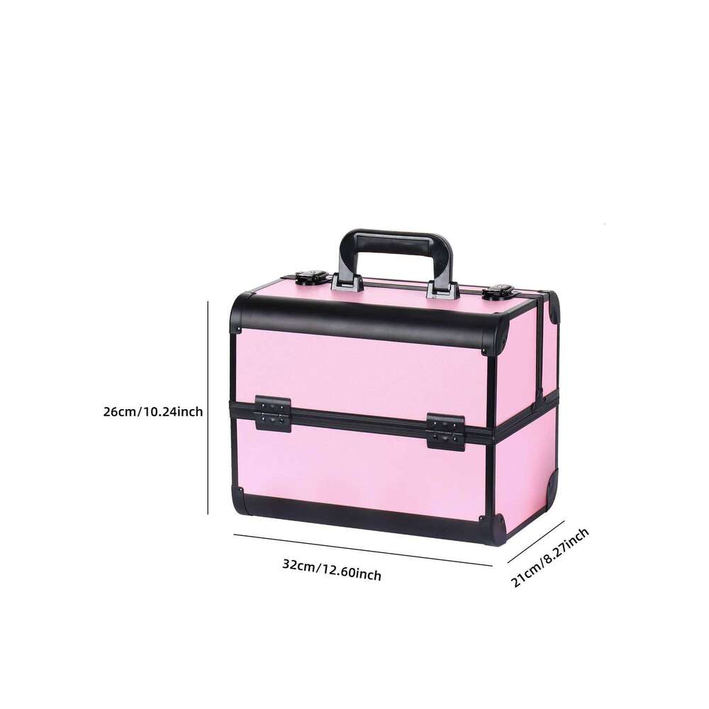 Train Aluminum Alloy Pedicure Tool with Handle Cosmetic Box Portable Makeup Case Organizer