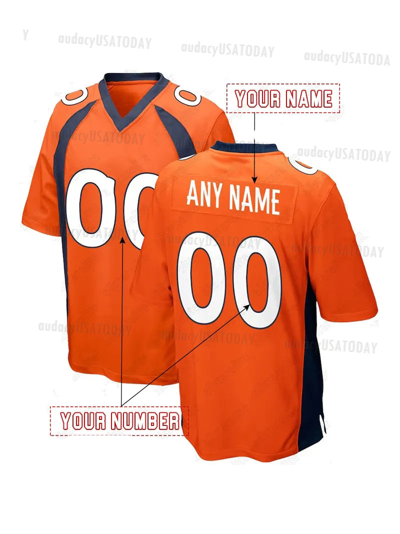 Personalized Custom Football Jersey Nix Surtain II Elway Women Youth Any Name Number Embroidered Letter Number Design Polyester Retro Classic Sportswe