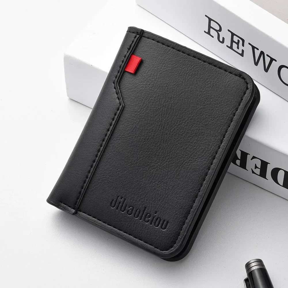 1Pc New Ultrathin Mini Soft PU Leather Credit Card Wallet Holder Short Vertical High Quality Mens Small Short Wallets Purse W250911