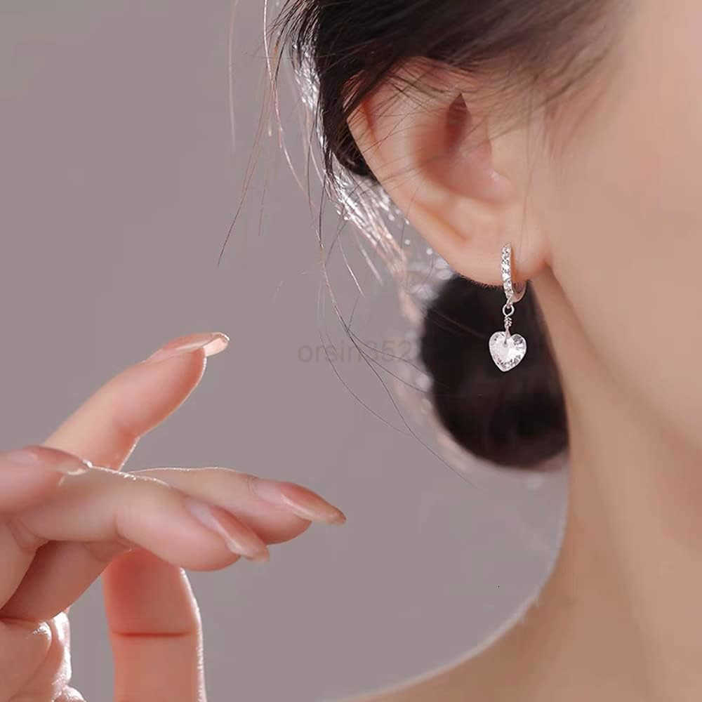 Hoop Earrings for Women Girls 925 Sterling Silver CZ Charms Dangle Drop Small Hoops Cartilage Hypoallergenic Piercing Cuff Wrap Cute Birthday VW250911