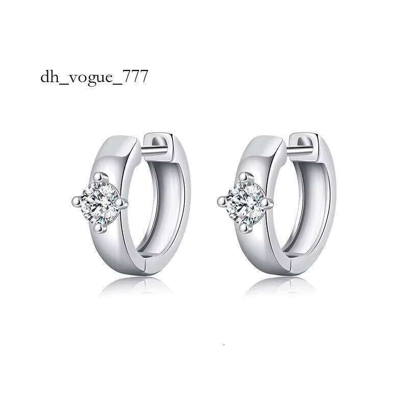 Tempusort Minimalist Hoop 0.4Ct Fine Jewelry Sier Moissanite Earrings Hoops