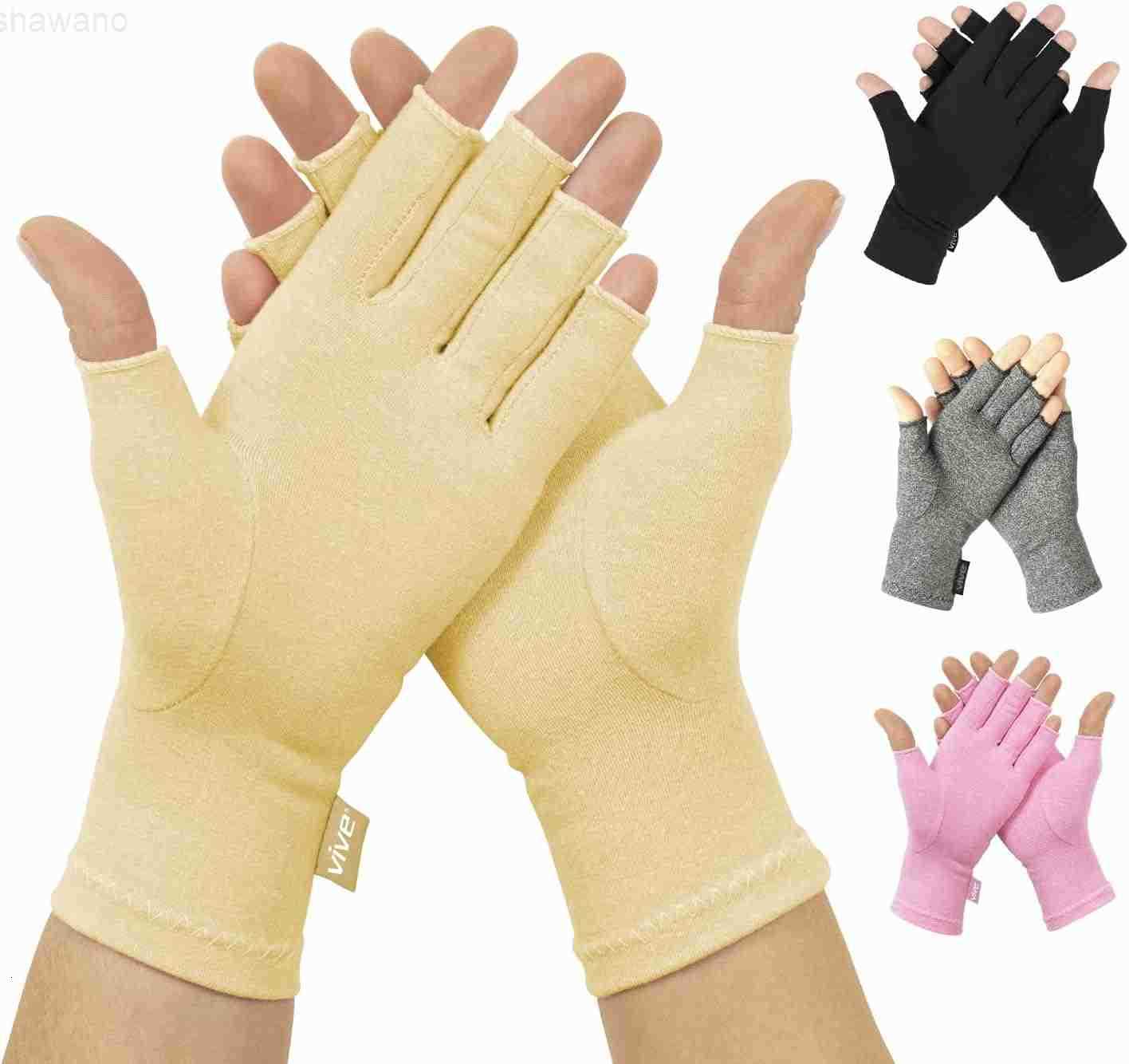 Rheumatoid Arthritis Gloves Men and Women Fingerless Compression Wrap for Hand Pain and Osteoarthritis Black Hand Wrap for Arthritic Joint Symptom Rel