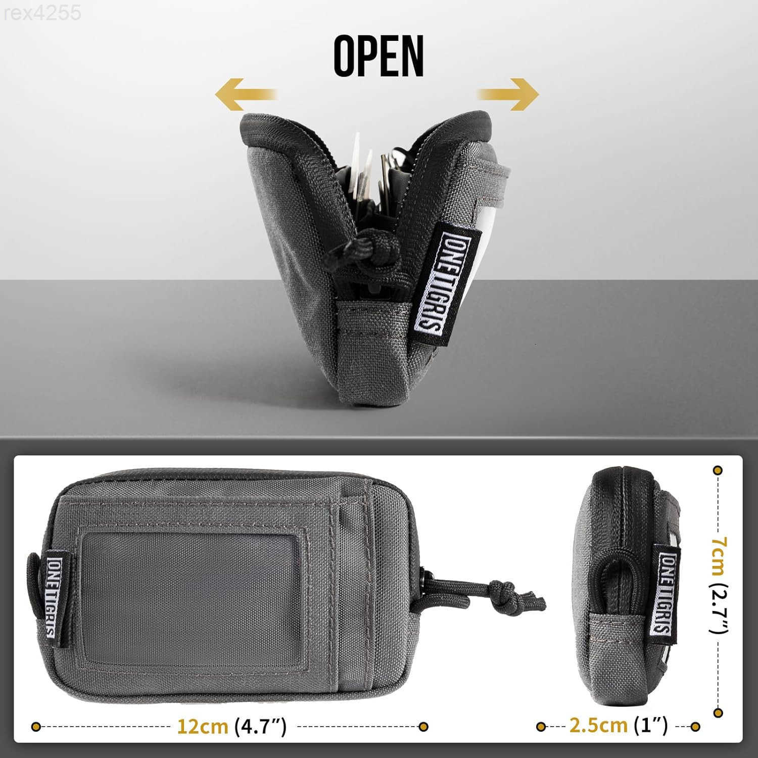Front Pocket Wallet with Zippers Tactical Small Coin Purse Nylon Minimalist Wallet for Men WomenW250911