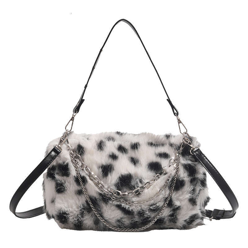 Fashion Leopard Print Underarm 2025 New High-end Chain Designer Bags Crossbody Bag Plush Single Shoulder Women