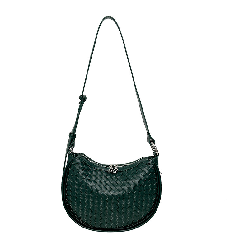 2025 new women's cross-border woven crescent shaped bag luxury bag niche high-end feeling armpit bag designer bag shoulder bag