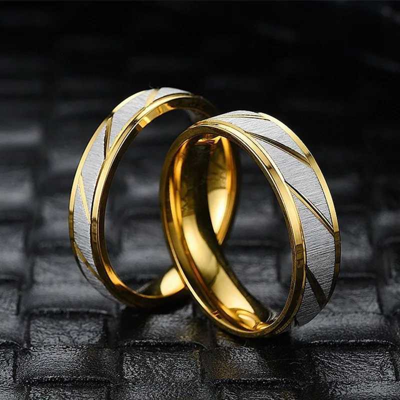 Stainless Steel Diagonal Stripe Couple Rings Wedding Promise Band for Women Men Size 513 W250911