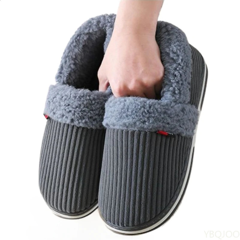 Winter Couple bag heel slippers Indoor Plush Cotton shoes Fluffy Fur non slip Slippers Men Casual Soft soled Shoes Zapatos Homme250906
