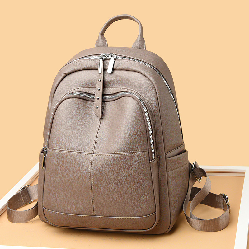 Designer luxury Soft Leather Women's Backpack New Fashionable Travel Stylish Travel Backpack Large Capacity Simple Casual Commuting Women's 