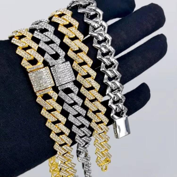 Big Cheap Gold Hypoallergenic Moissanite Iced Out Loose Baguette Cuban Link Chain 15mm Necklace Jewelry for Men