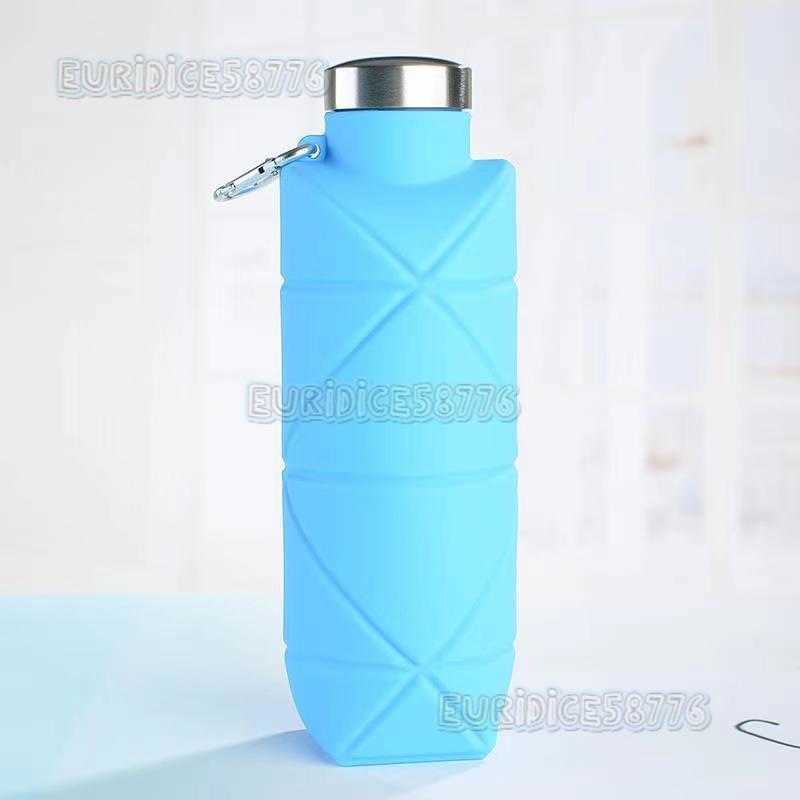 Folding Diamondshaped Water Cup Outdoor Portable Sports Water Cup Steel Lid Cup Creative Water Bottle H250911