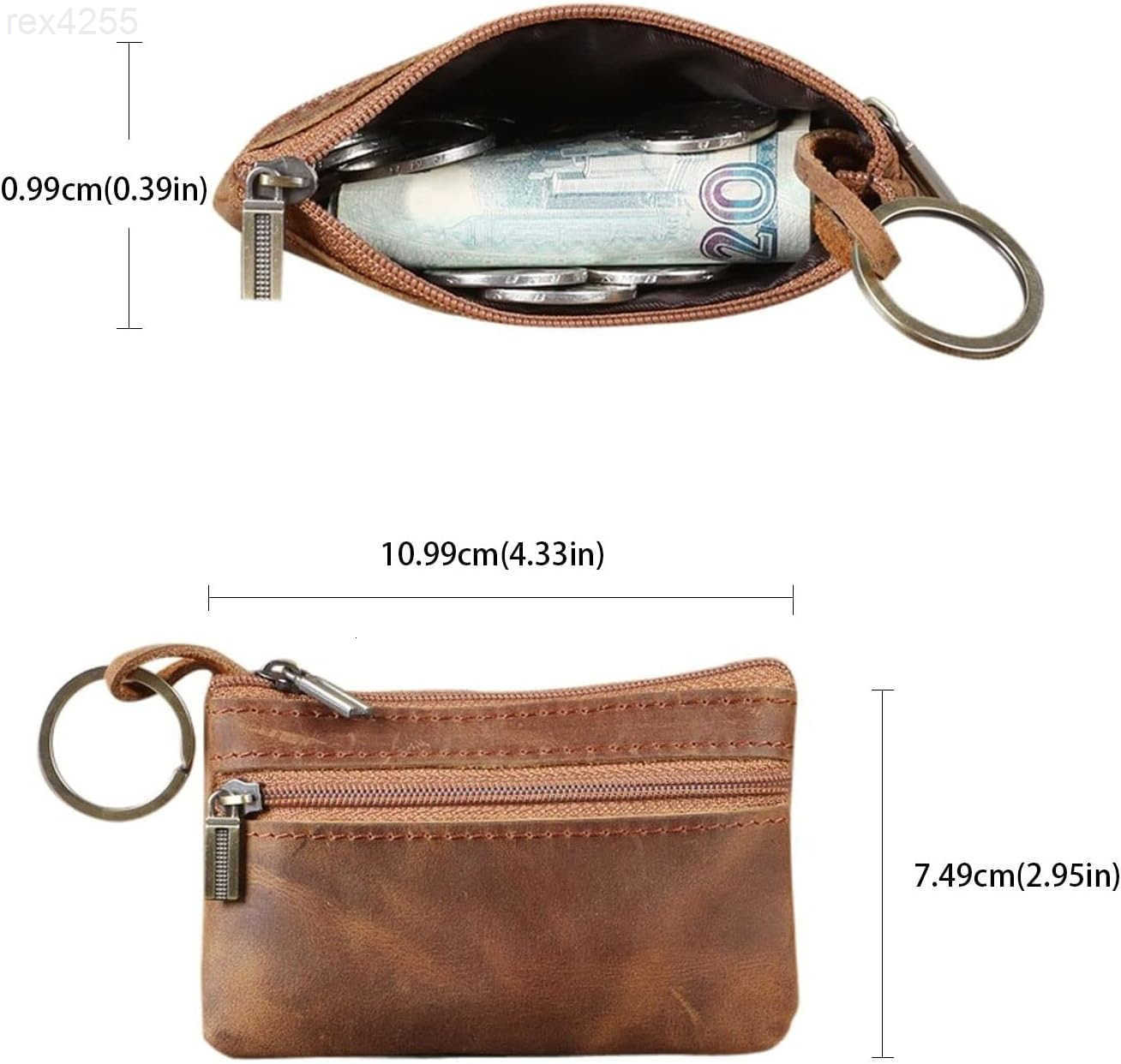 Coin Purse for MenCoin Pouch for MenGenuine Leather Mens Tray Purses Coin Purse Cash Change Wallet Key Holder Money Pouch brownW250911